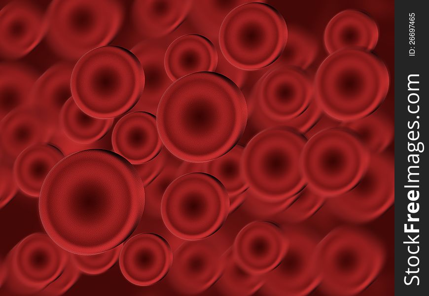 Abstract illustration of streaming red blood cells.