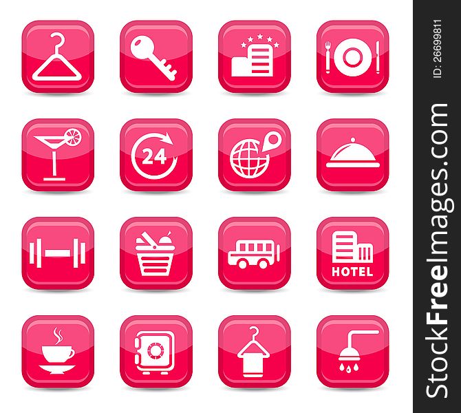 Hotel Business Icon Set for web and mobile. All elements are grouped. Hotel Business Icon Set for web and mobile. All elements are grouped.