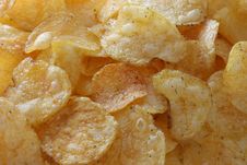 Golden Potato Chips Royalty Free Stock Images