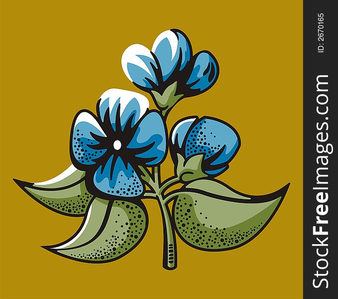 Vector illustration of a blue flower. Vector illustration of a blue flower.