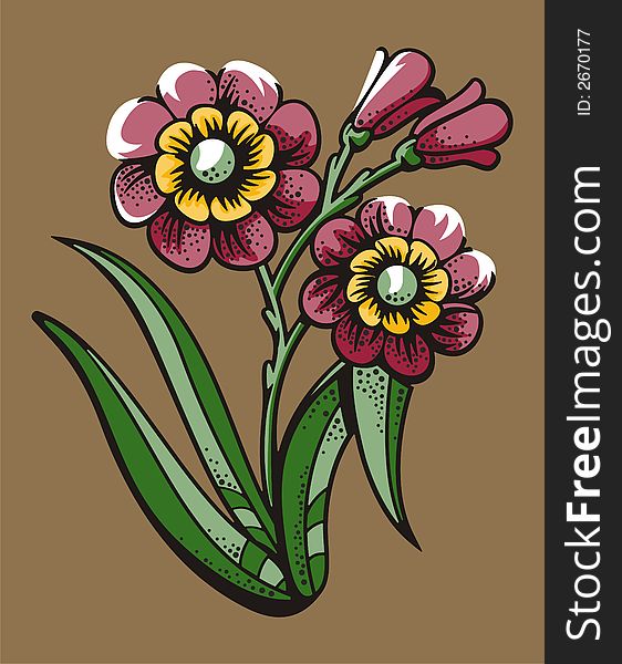 Vector illustration of a red flower. Vector illustration of a red flower.