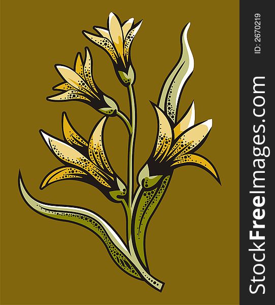 Vector illustration of a yellow flower. Vector illustration of a yellow flower.