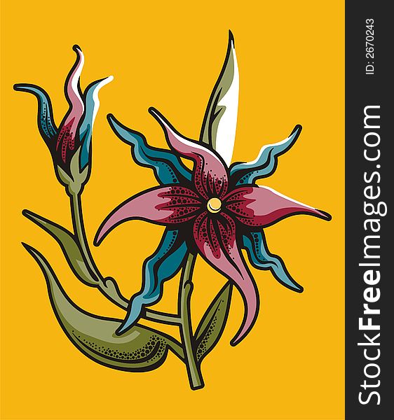 Vector illustration of an exotic flower. Vector illustration of an exotic flower.