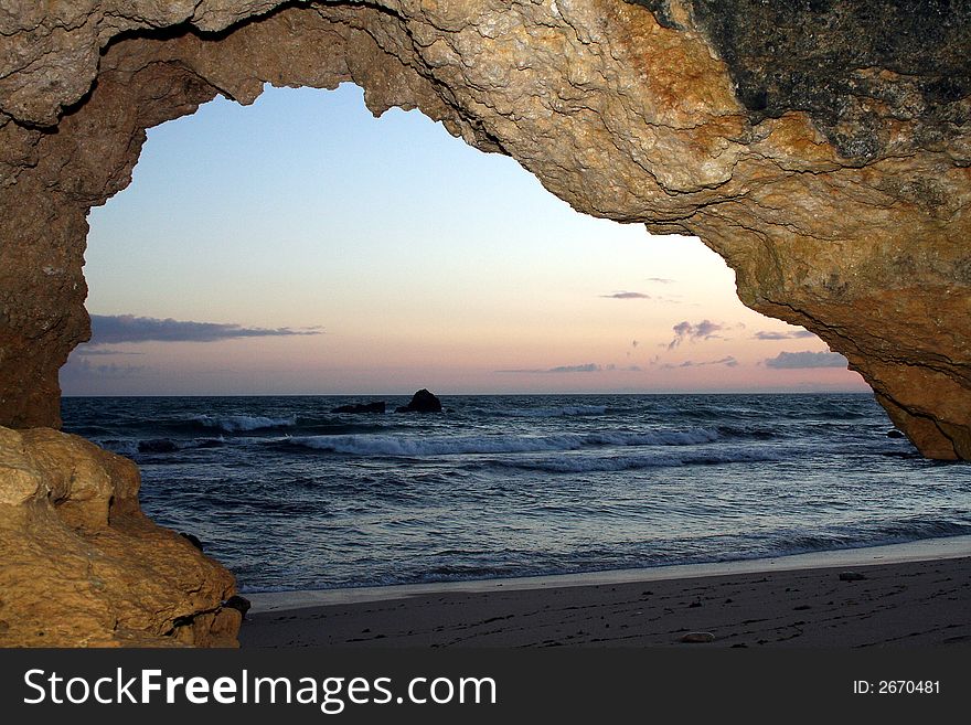 Cave overlooking the sea