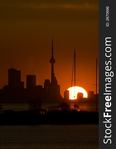 Toronto Skyline as the sun rises. Toronto Skyline as the sun rises
