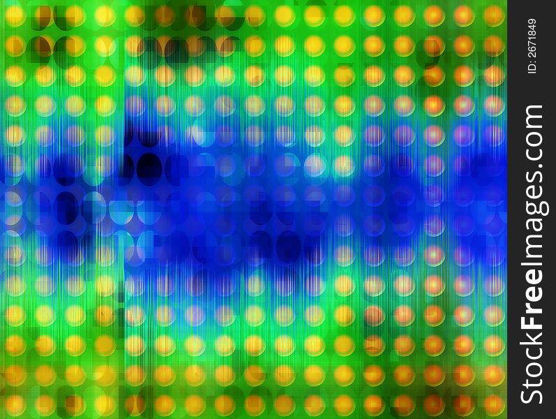 A simple abstract color dot pattern background with a soundwave merged with it. A simple abstract color dot pattern background with a soundwave merged with it.