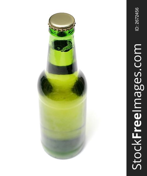 A Bottle of Lager Beer on white background lager