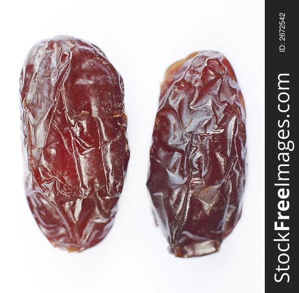 Close up of two big juicy dates. Close up of two big juicy dates