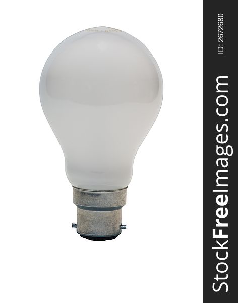 An isolated white lightbulb with clipping path. An isolated white lightbulb with clipping path