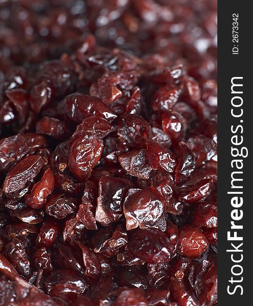 Close up of Dried red cranberries. Close up of Dried red cranberries