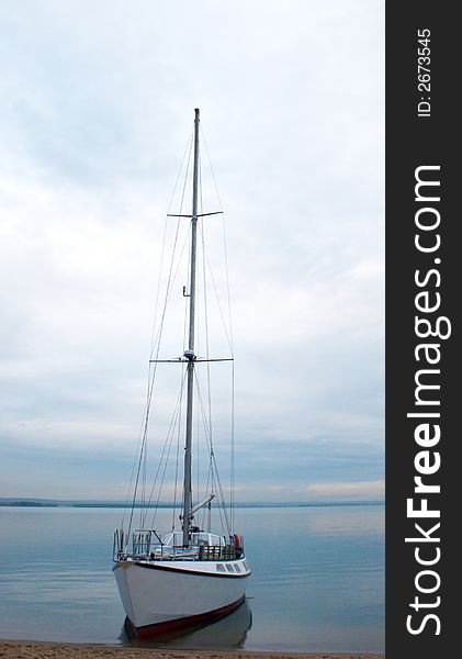 Yacht Near Coastline