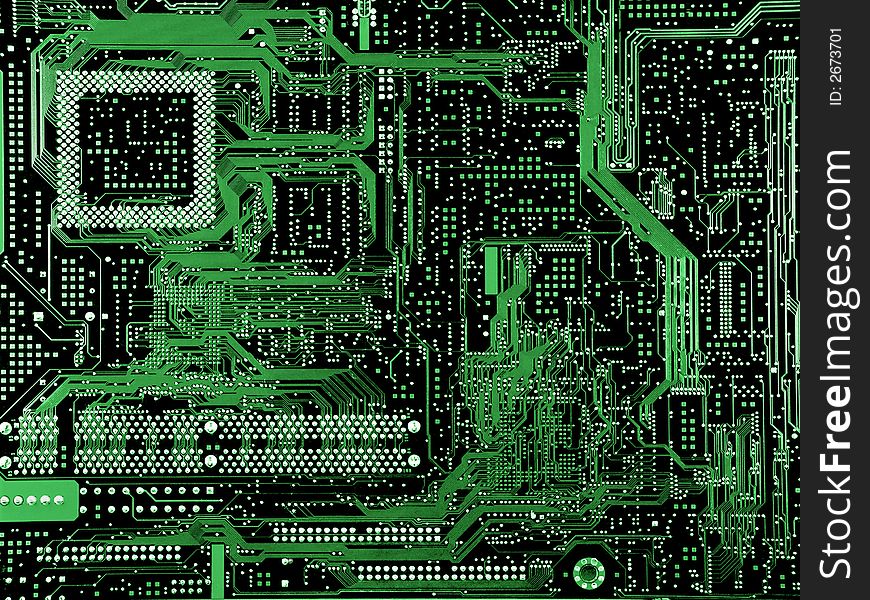 Motherboards  photographed on the close up.