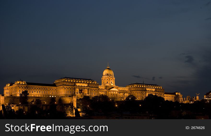 Budapest, Buda castle at night