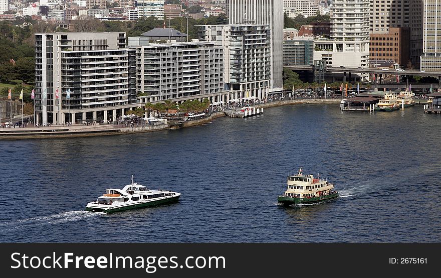 Office Buildings And Ferry Station At Circular Quay, Sydney Harbour, Australia. Office Buildings And Ferry Station At Circular Quay, Sydney Harbour, Australia