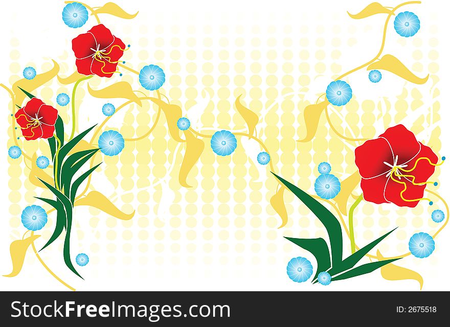 An abstract vector design of a floral background design element. An abstract vector design of a floral background design element