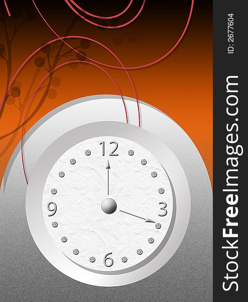 Abstract clock on a red background. Abstract clock on a red background