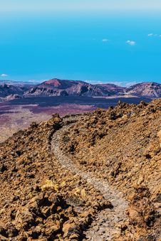Landscape Route On Mount Teide Royalty Free Stock Photo Landscape Route On Mount Teide Royalty Free Stock Photo