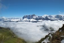 Morning Fog In Swiss Alps Royalty Free Stock Image Morning Fog In Swiss Alps Royalty Free Stock Image