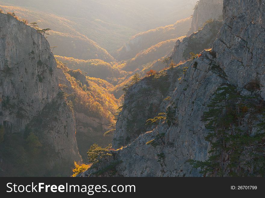 Autumn in the Grand Canyon of Crimea
