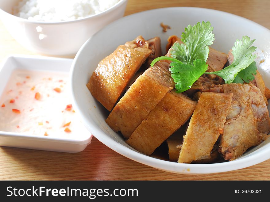 Chinese cuisine marinated duck dish