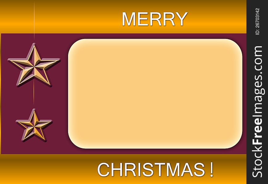 Vector illustration of a merry christmas brown blank