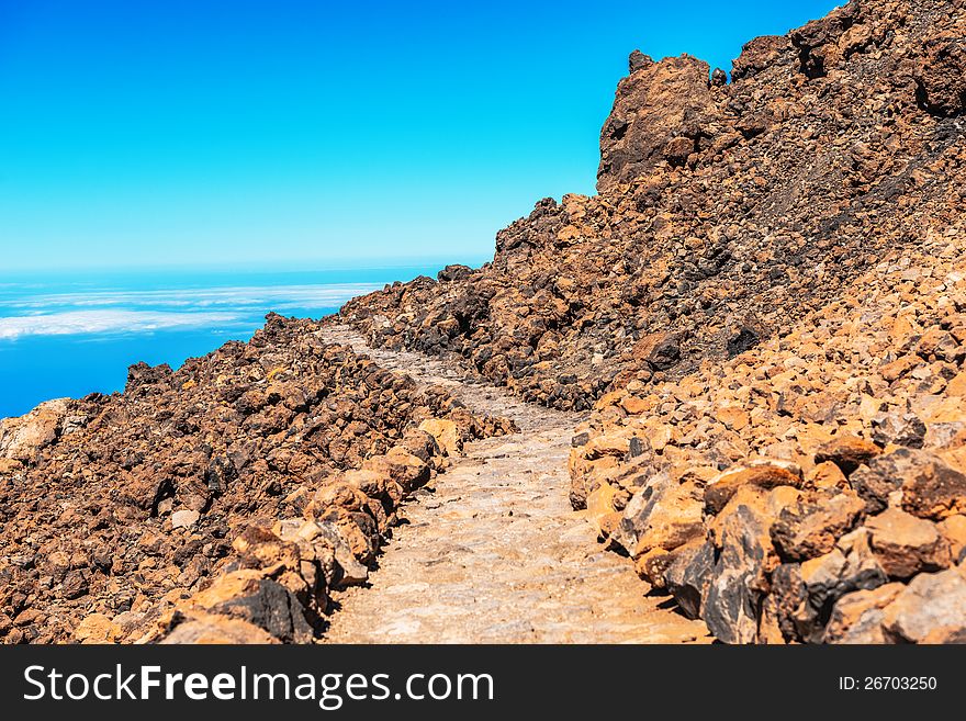Landscape route on Mount Teide, Spain, Tenerife