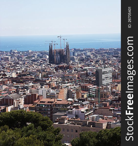 Barcelona, view from the mountain Montjuic