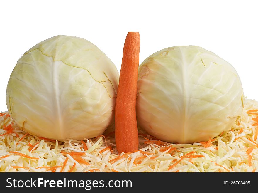 White Cabbage and Carrots.