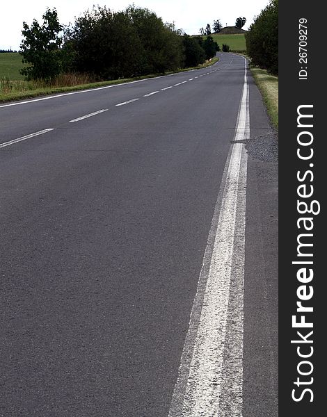 Landscape photo of a road in the uk