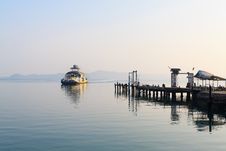 Ferry And Empty Ferry Pier. Stock Photos Ferry And Empty Ferry Pier. Stock Photos
