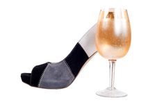 Glass Instead Of Heels Isolated Royalty Free Stock Photo