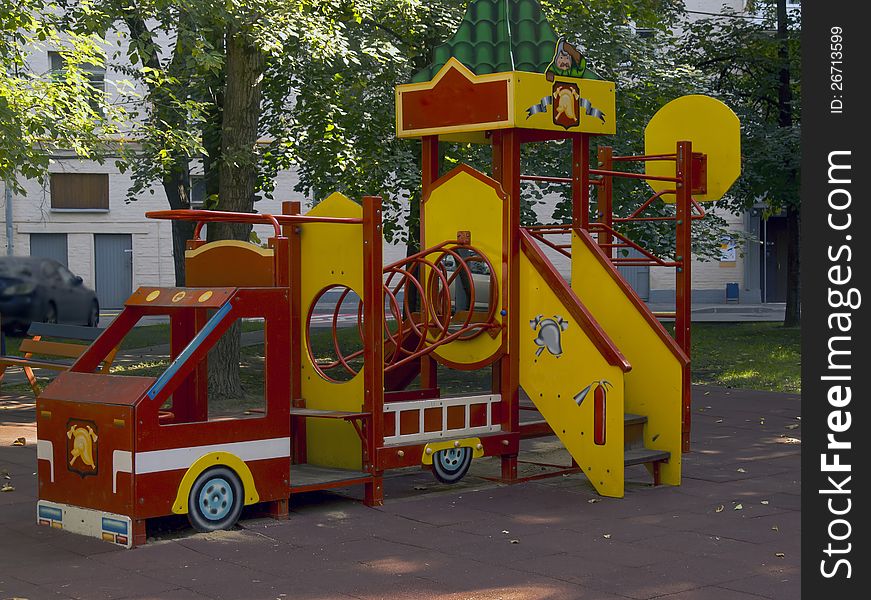 Children playground in the house yard