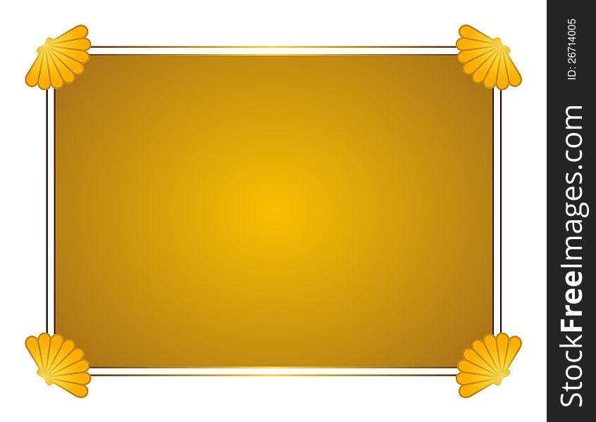 Vector graphic of golden frame with scallop corners. Vector graphic of golden frame with scallop corners