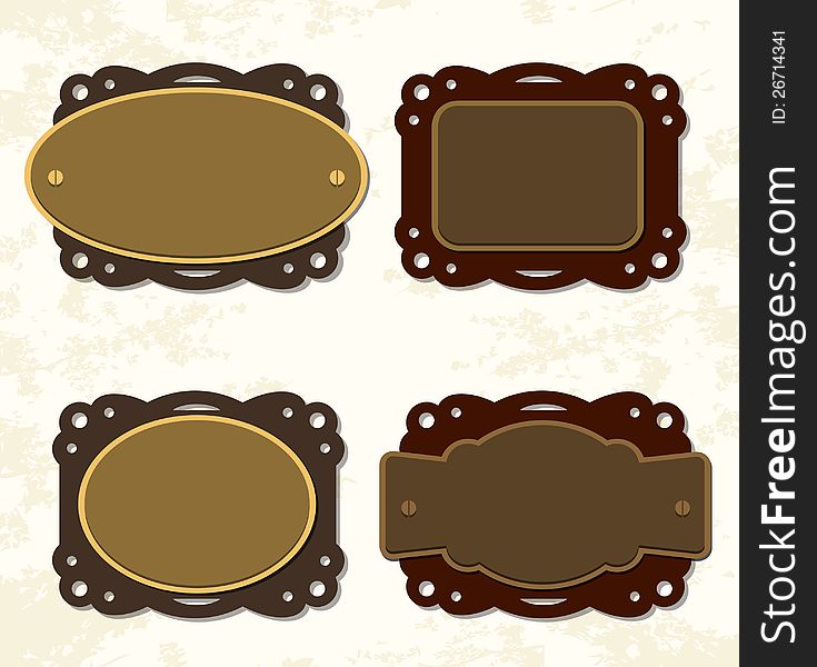 Vintage coffee and chocolate badges. Editable vector set