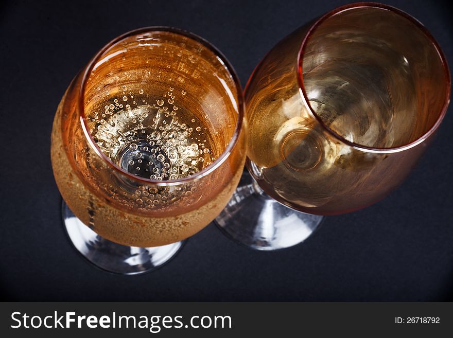 Two Glasses Of Champagne Closeup