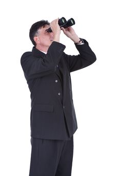 Businessman Looking Through Binoculars Stock Photography Businessman Looking Through Binoculars Stock Photography
