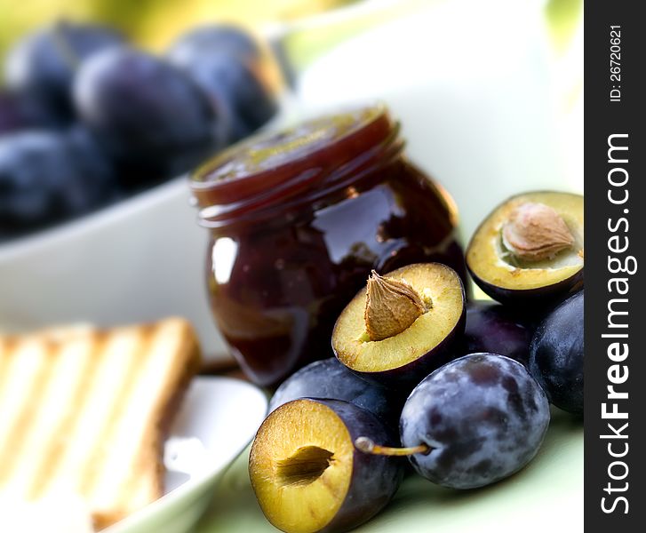 Plum jam - marmalade for breakfast