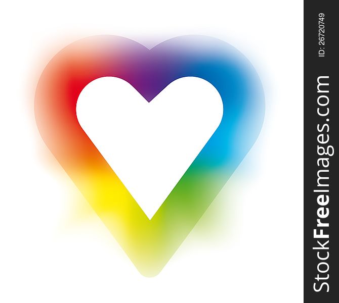 Vector illustration of multicolored heart. Vector illustration of multicolored heart