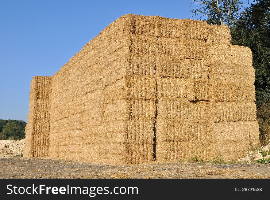 Bales stacked on each other