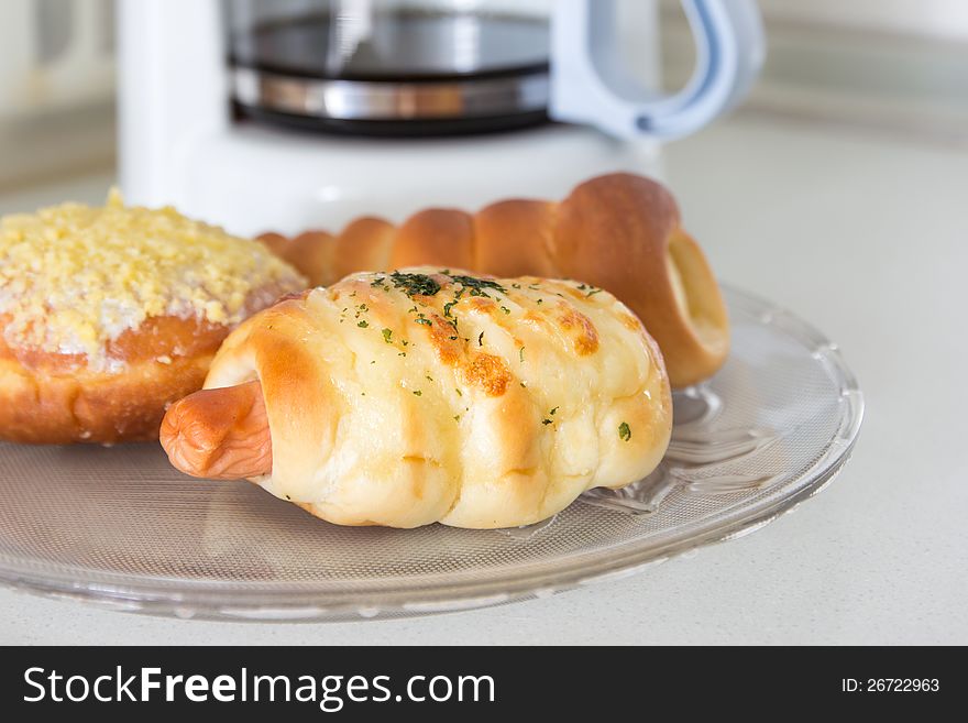 Bakery Set And Coffee Background