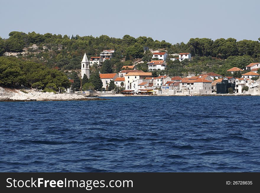 View of the bay in the Adriatic Sea in Croatia. View of the bay in the Adriatic Sea in Croatia