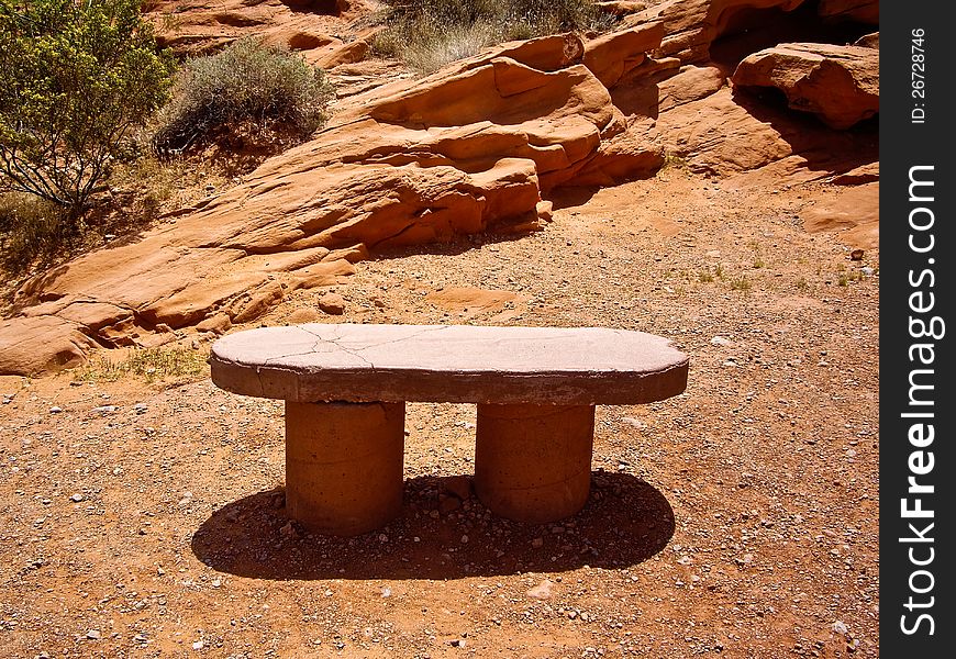 Hot bench in Valley of Fire State Park, Nevada, USA. Hot bench in Valley of Fire State Park, Nevada, USA