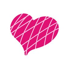 Heart. Drawn Pink Hearts Shape. Valentines Day.  On White Background, Icon Stock Photography