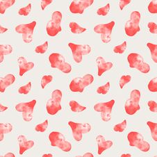 Free Watercolor Heart Pattern. Seamless Pattern For Valentine& X27 S Day. Design For Gift Paper, Textile And Stationery Stock Image - 267206841