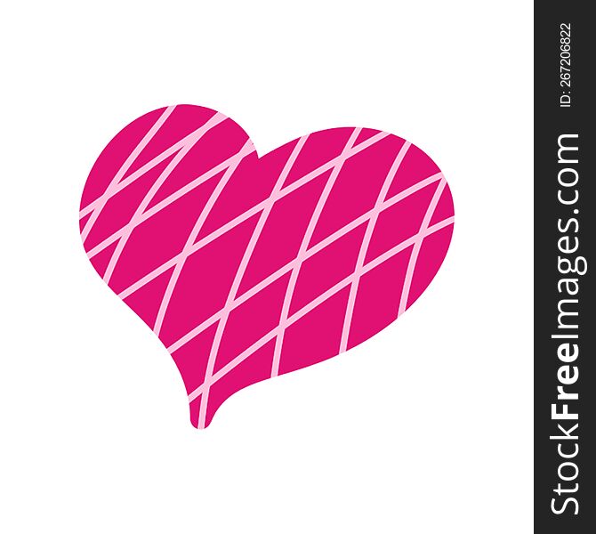 Heart. Drawn Pink Hearts Shape. Valentines Day.  On White Background, Icon