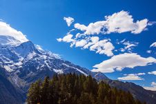 Snow Covered Mountains And Rocky Peaks In The Alps Stock Photography Snow Covered Mountains And Rocky Peaks In The Alps Stock Photography