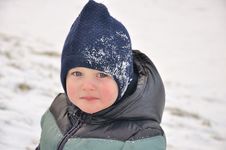 Boy Sliding In The Snow Royalty Free Stock Images Boy Sliding In The Snow Royalty Free Stock Images