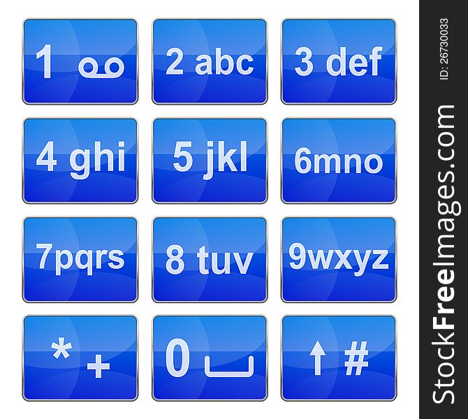 A phone buttons vector set on white. A phone buttons vector set on white