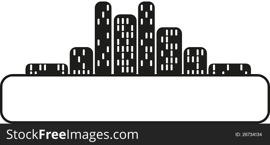 Text field with city silhouettes is perfect for your company logo or slogan and more. Text field with city silhouettes is perfect for your company logo or slogan and more.