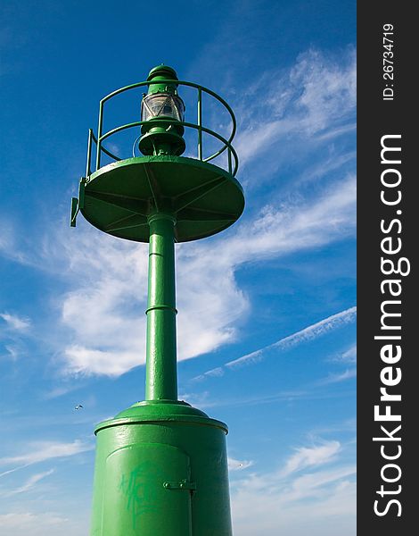 Rimini lighthouse silhouetted on the horizon